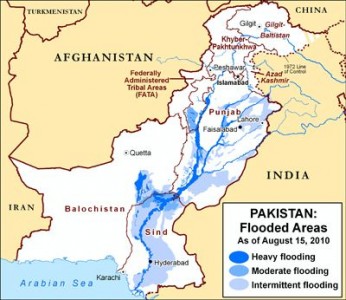 Pakistan flood maps 2010